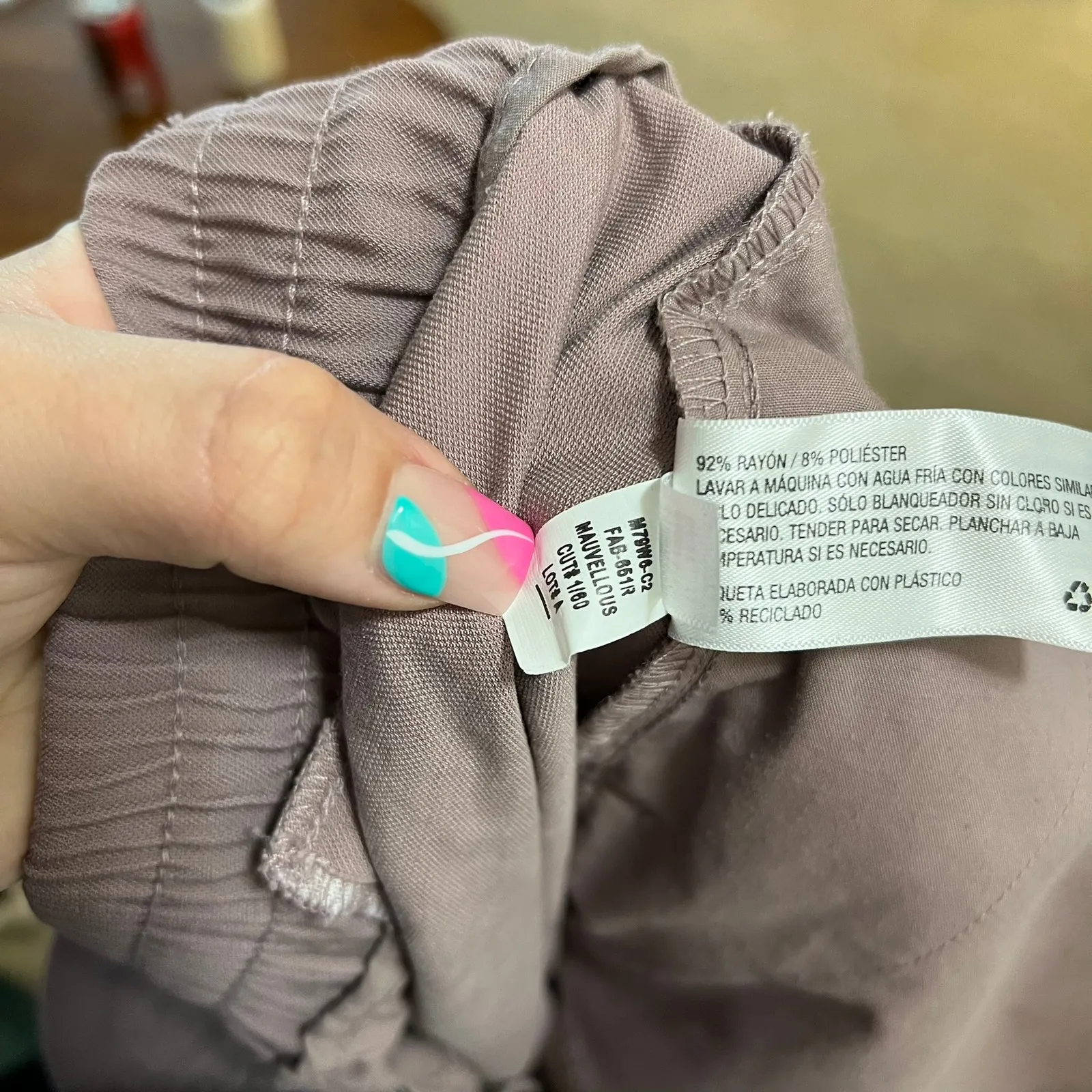 A New Day Capri Pants Pink Hi-Rise Light Wash Flat Front Trousers Slacks Size 18 - Image 9