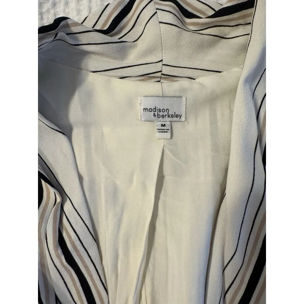 Madison & Berkeley Blazer Striped Brown Beige Cream Office Academia Gilmore Girl - Image 2