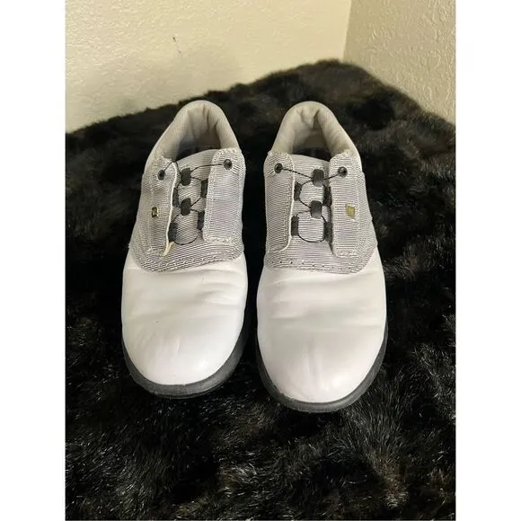 FootJoy Golf Shoes Womens 7.5 Medium Dryjoys BOA white Gray 99018 - Image 2