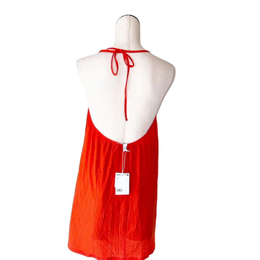 NWT & OTHER STORIES X Anthropologie Halterneck Mini Dress In Red - Image 5
