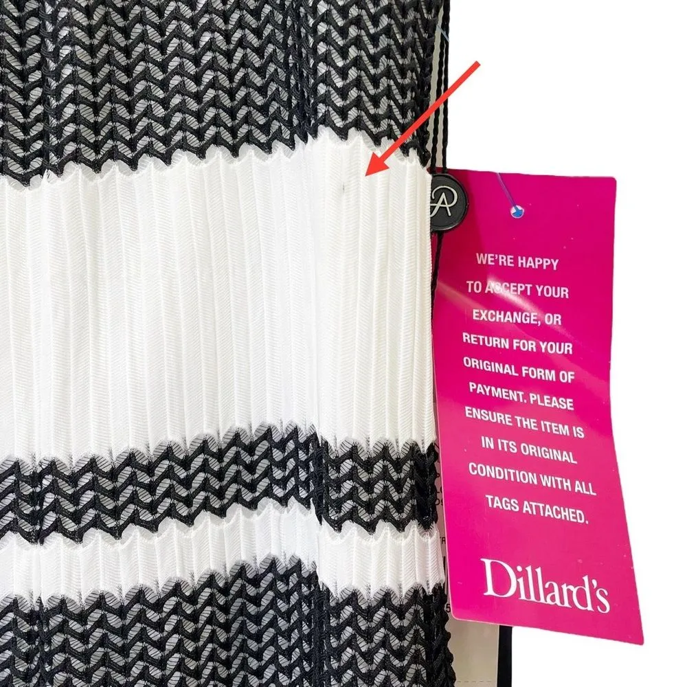 NWT Adrianna Papell Kang Kang Striped Trumpet Midi Dress Black & White Size 14 - Image 10