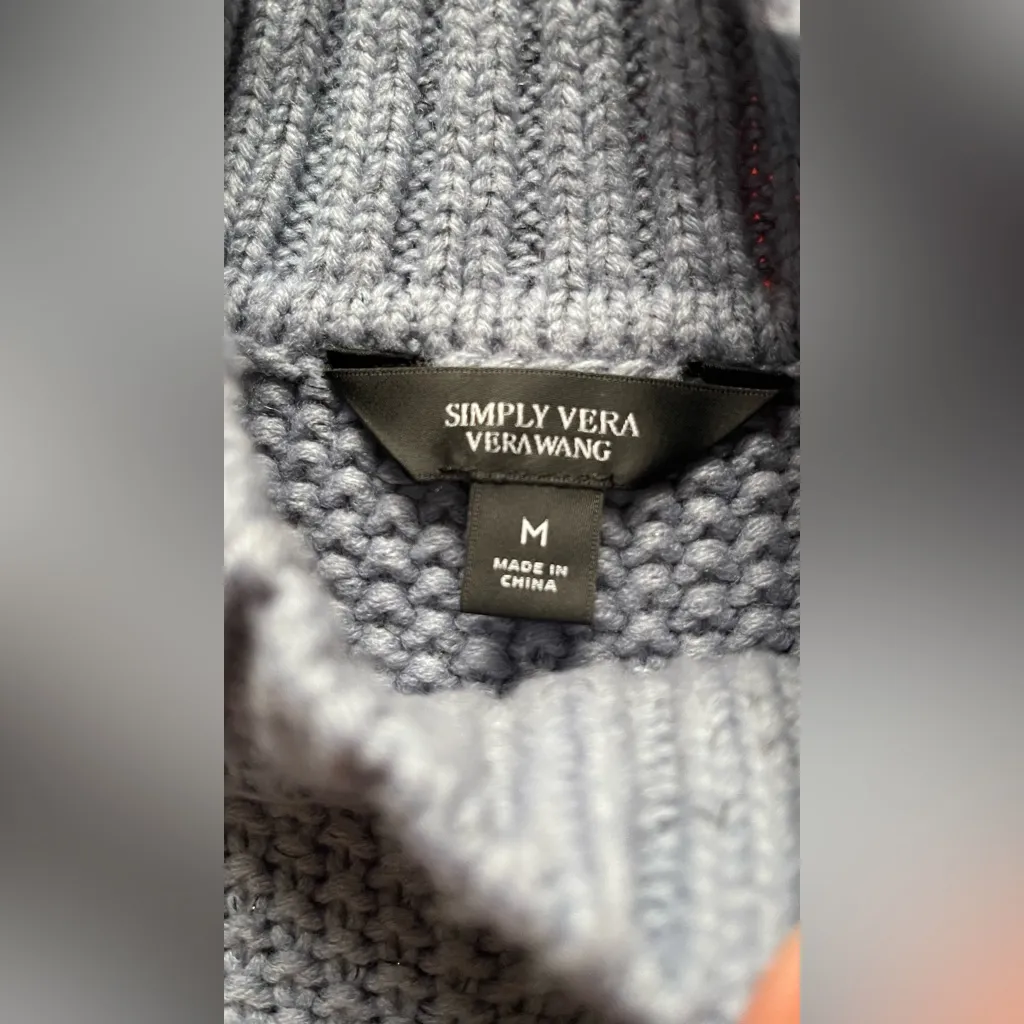 Simply Vera Vera Wang Charcoal Cable Knit Sweater - Image 4