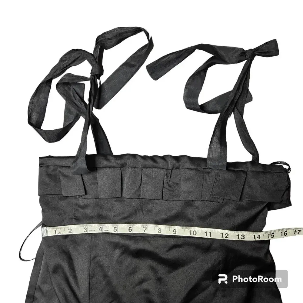 Lulus Black Tie Optional Satin Ruffled Midi Dress - Image 6