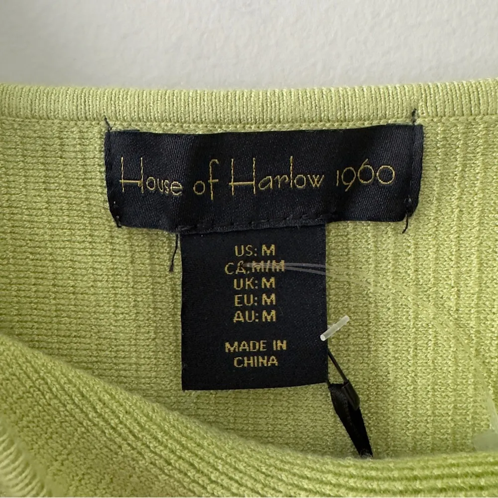 Revolve House of Harlow 1960 Green Fitted Crop Tank Top Ribbed Sleeveless solid - Image 5