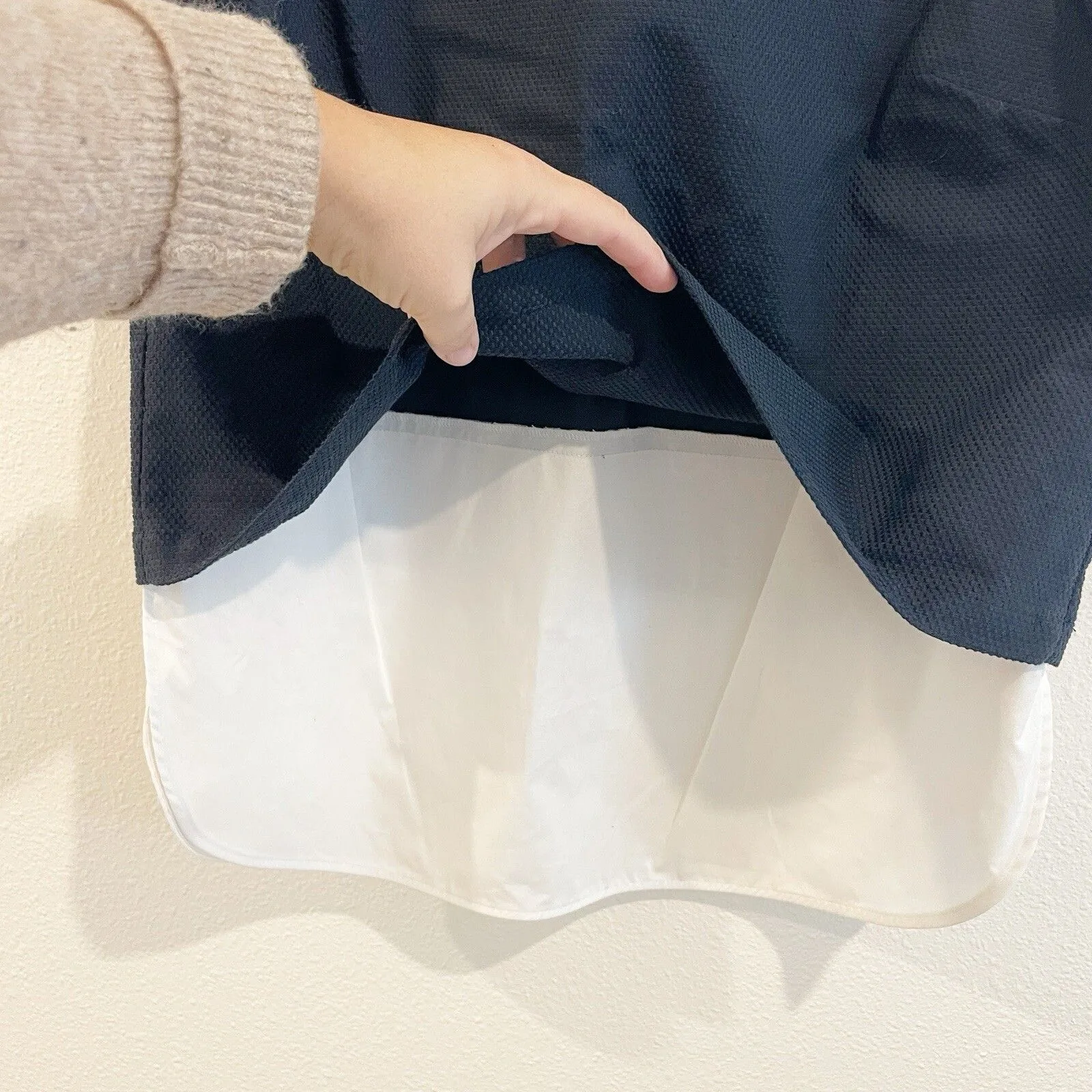 Theory Tank Top Women Med Blue White Modal Layered Textured Preppy Structured - Image 5