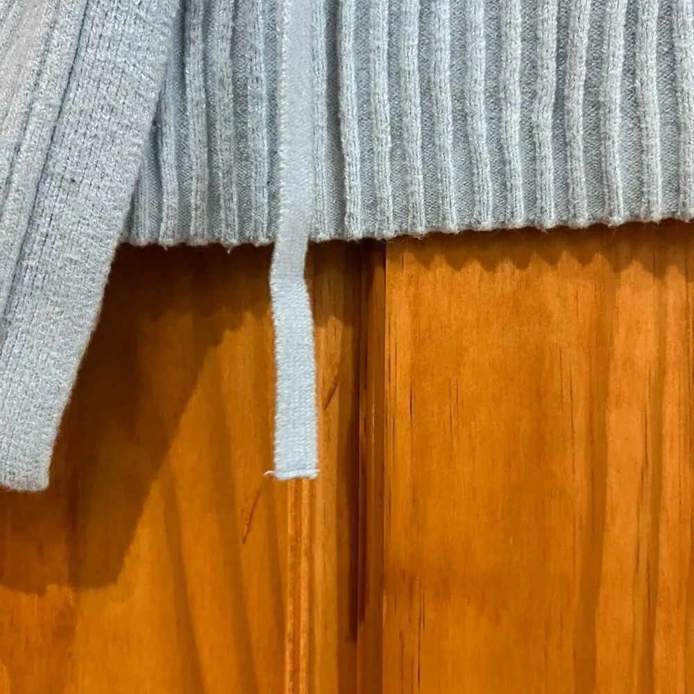 Primark women’s blue faux fur and ribbed fabric  jacket - Image 3