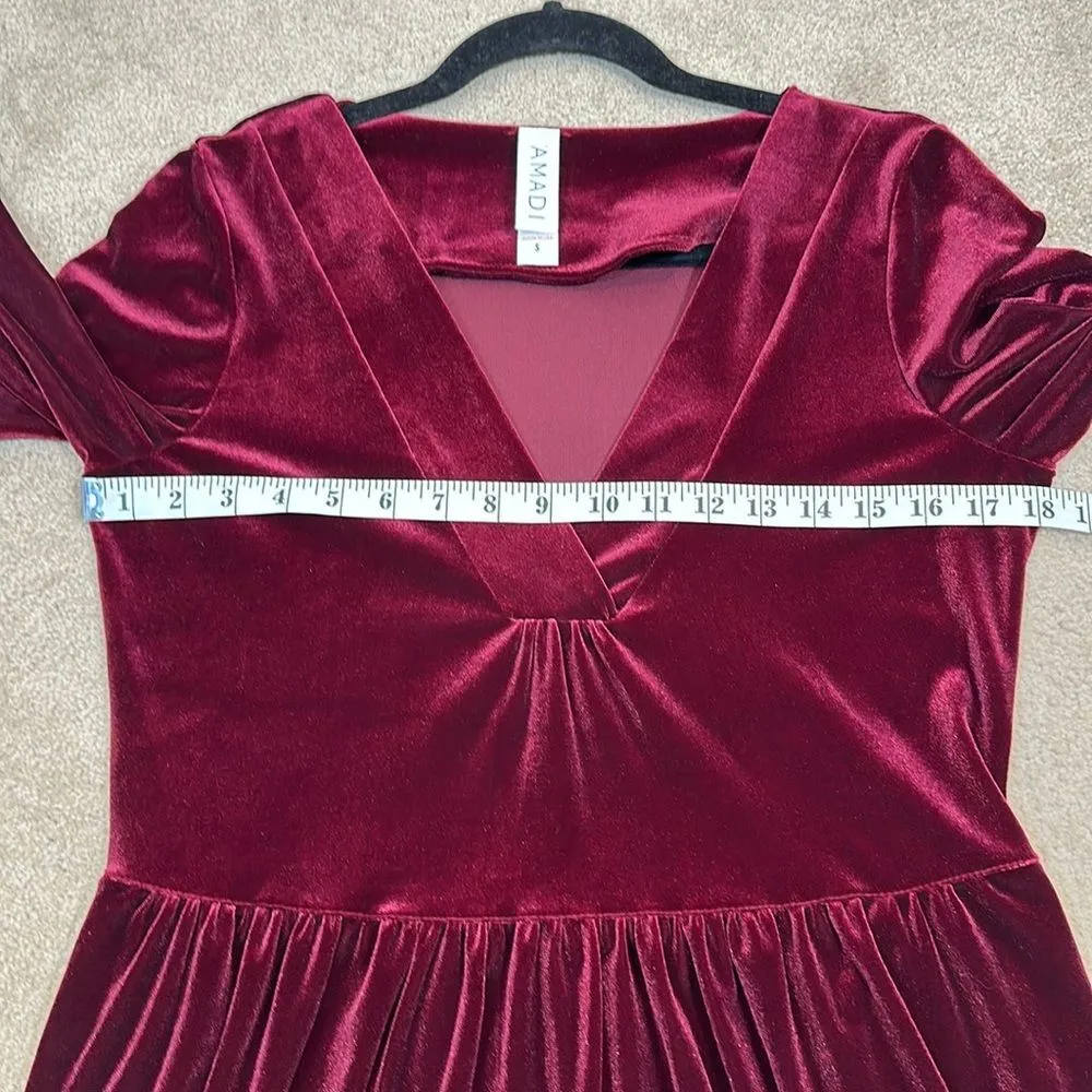 Anthropologie Amadi Greta Velvet Tunic Red Mini Dress Holiday Christmas Small - Image 7