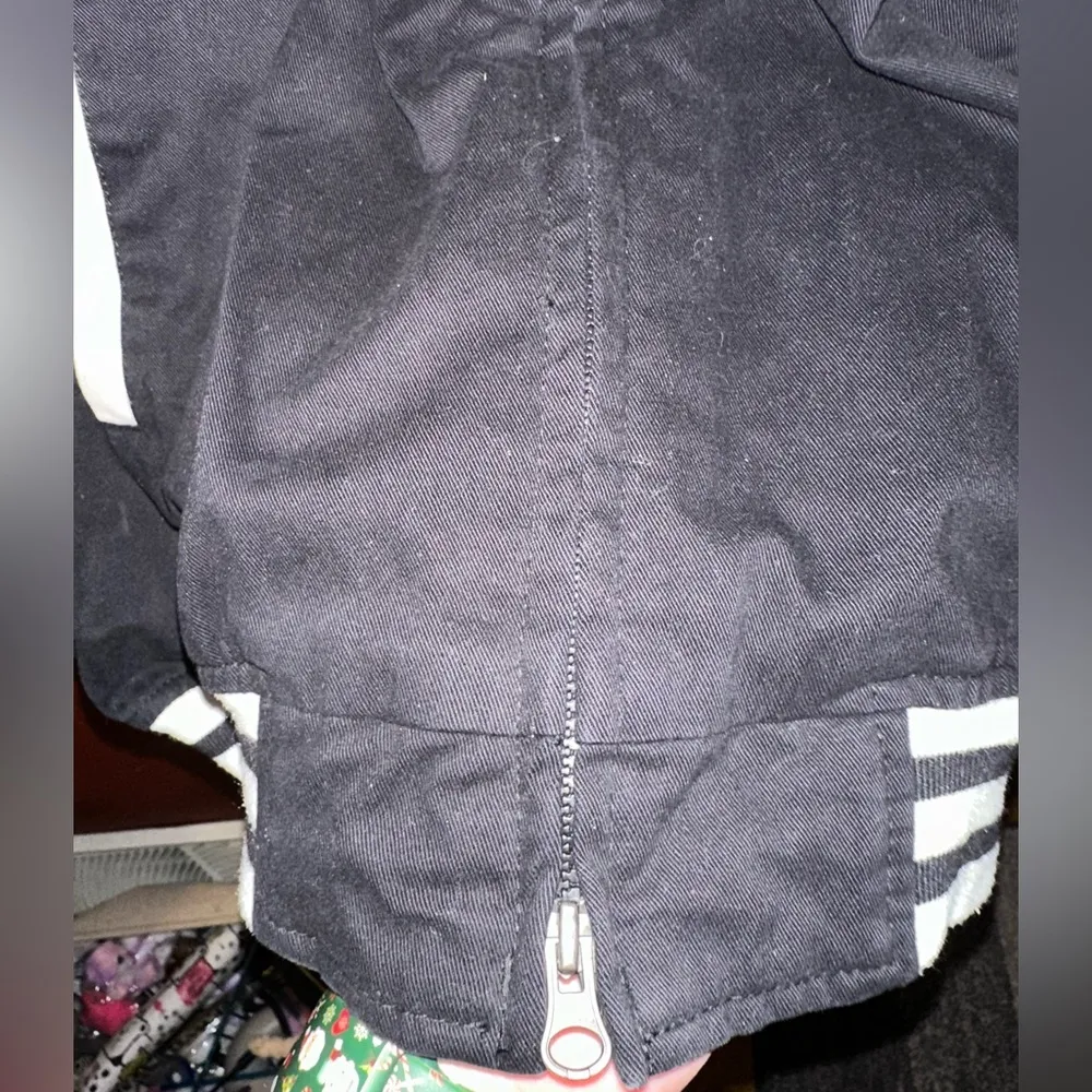 Vintage Y2K Harley Davidson Motorcycles Striped Biker Bomber Jacket - Image 5