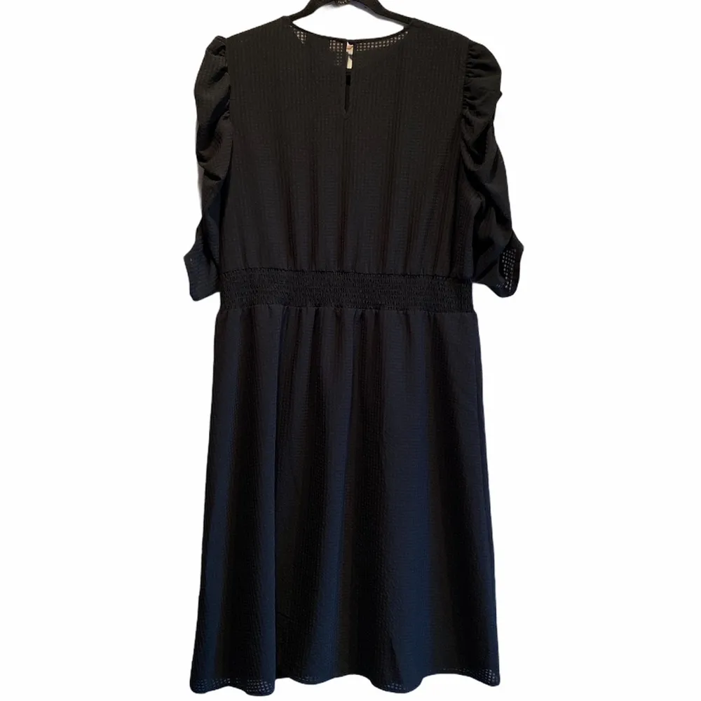 Who what wear black dress ruched sleeves career - Image 6