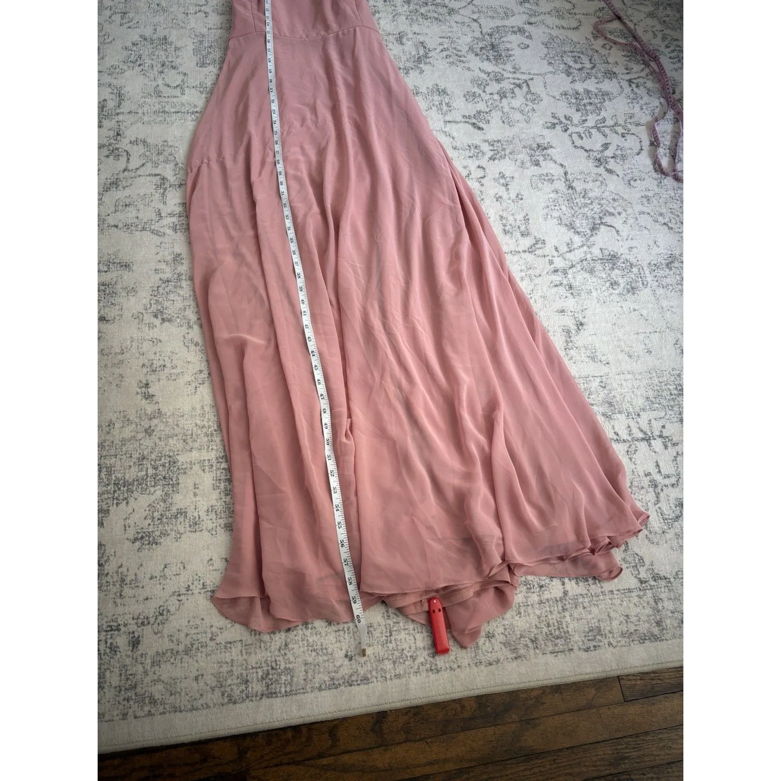 After Six High Neck Halter Backless Maxi Dress Dusty Rose Size 20 Bridesmaid - Image 7