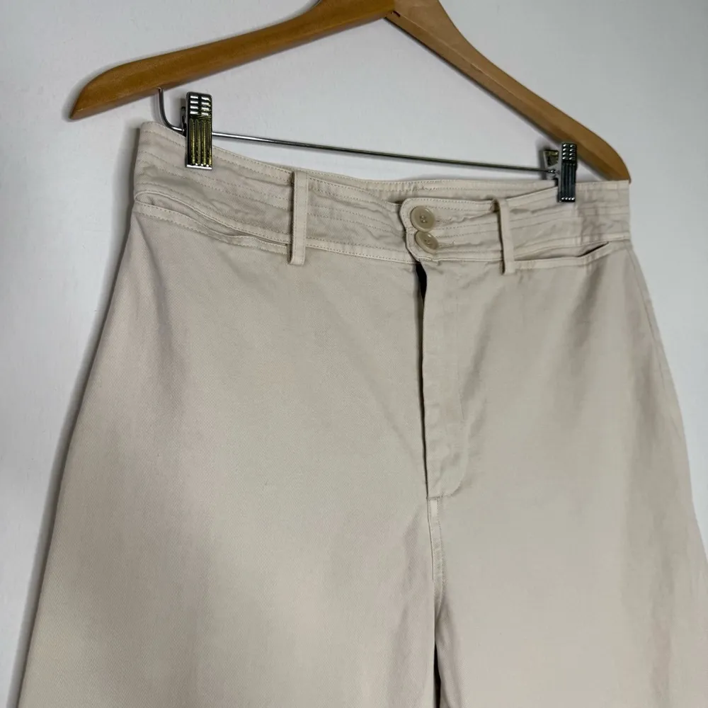 A Piece Apart Mari Barrel Jeans Size 10 Ecru Khaki High-Rise Wide Leg Crop - Image 6