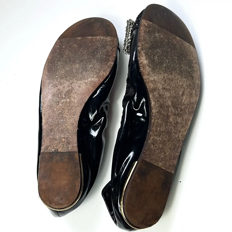 LANVIN Ballet Jewel Bow Black Flats Size undefined - Image 5