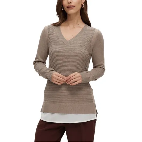 Hilary Radley Heather Burgundy V-neck Shirttail  Sweater SMALL Quiet Luxury $107 - Image 2