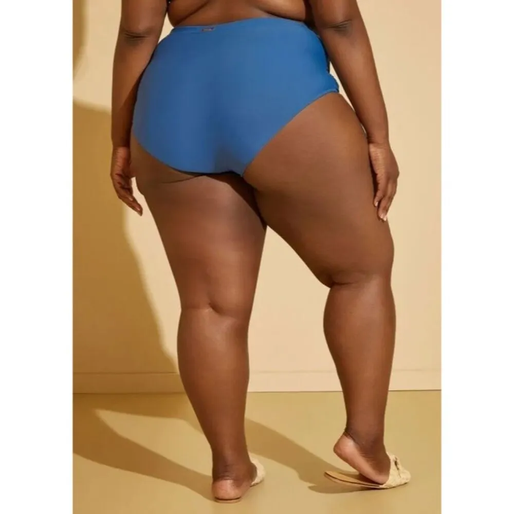 Raisins Curve Costa Bikini Bottoms High-Rise Ruched Navy Blue 20W - Image 2