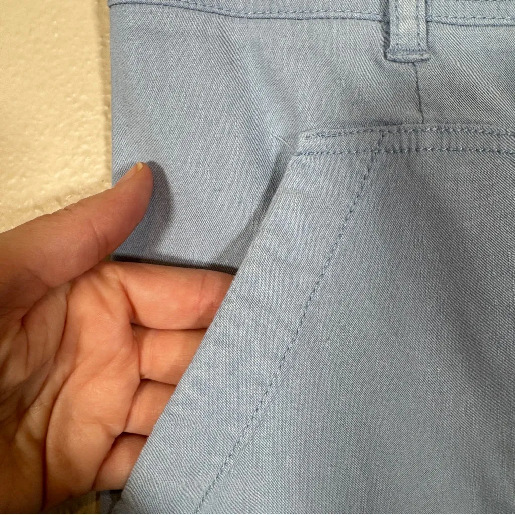 Maeve Anthropologie Blue Wide Leg Cropped Trouser Dress Pants Womens 10 Casual - Image 7