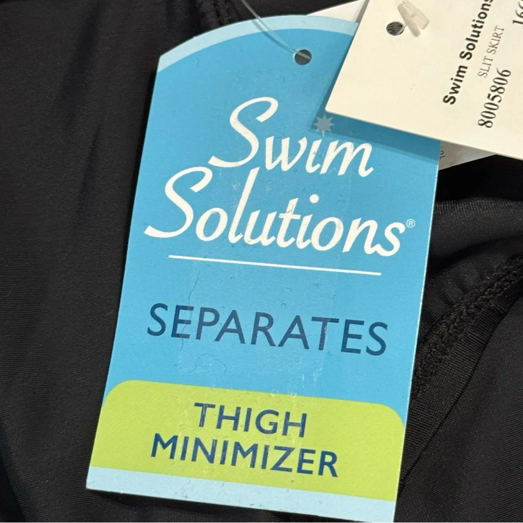 Swim Solutions Women’s Slit Swim Skirt Black Size 16 - Image 6