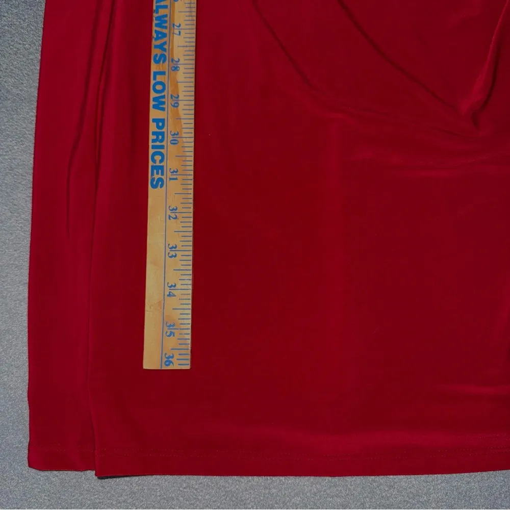 Lauren by Ralph Lauren Women's Red Dress 3/4 Sleeve V-Neck Flattering size 6 - Image 10