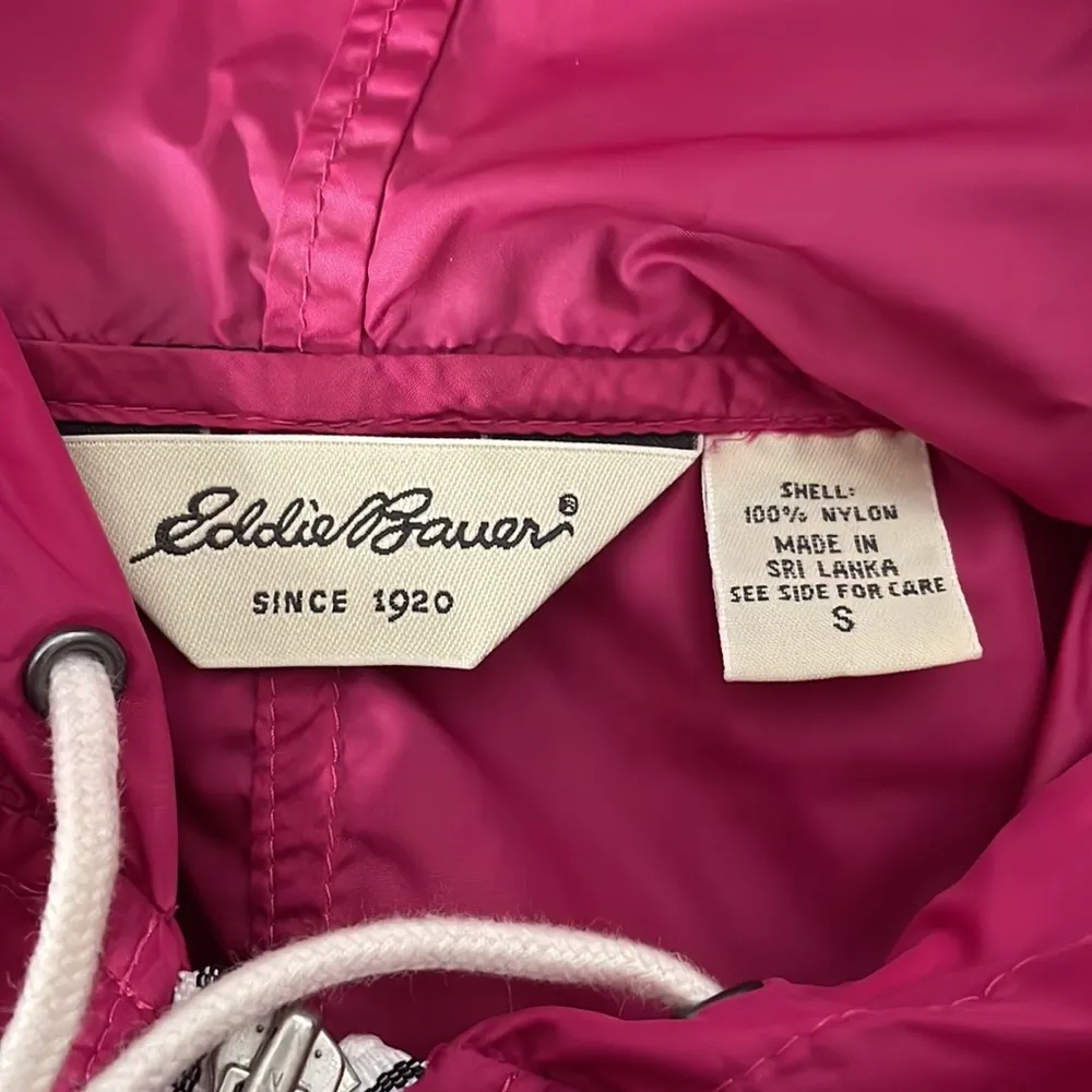 Eddie Bauer Hooded Rain Jacket Pink Size Small - Image 5