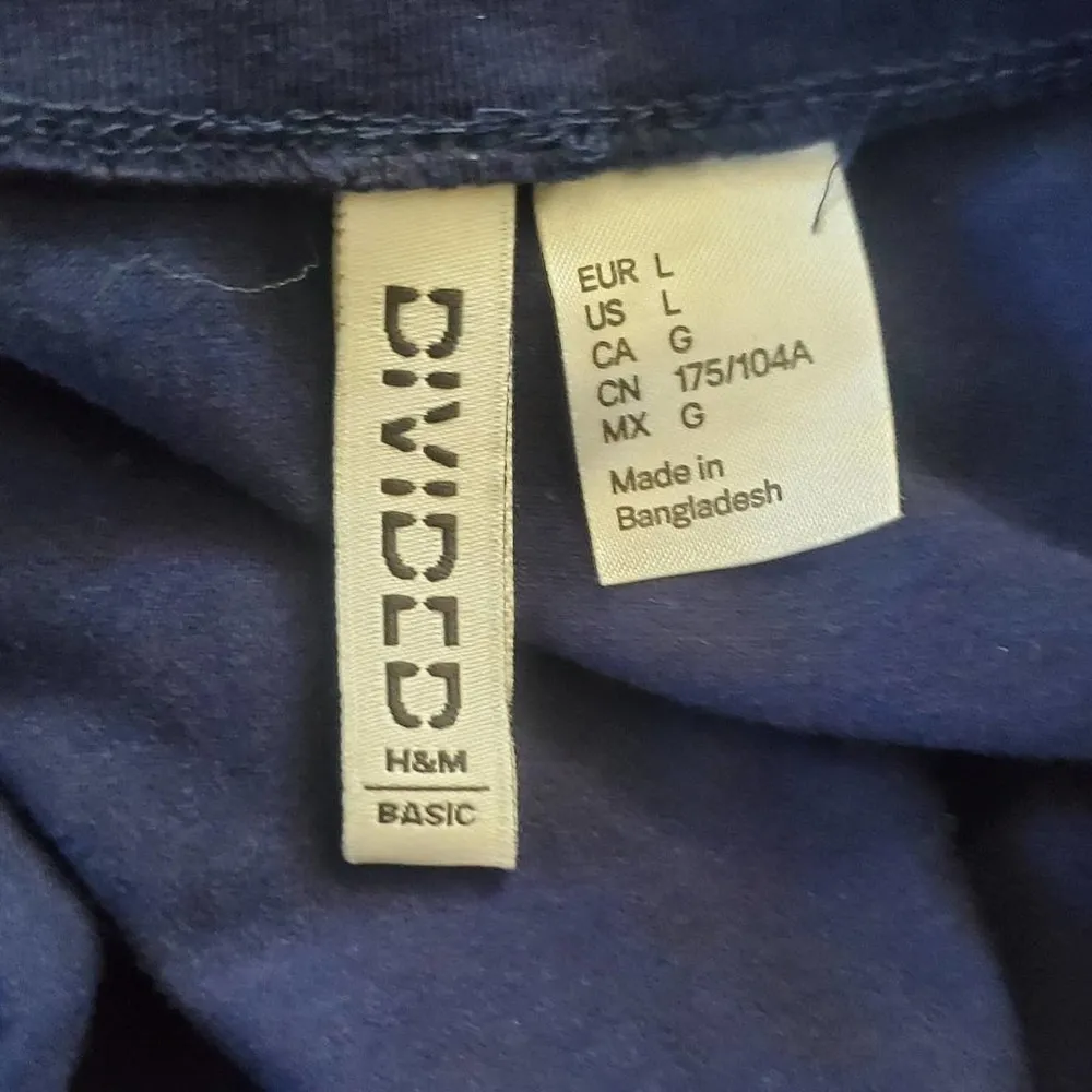 H&M Divided Long Sleeve Navy Blue Tee Shirt Dress L - Image 4