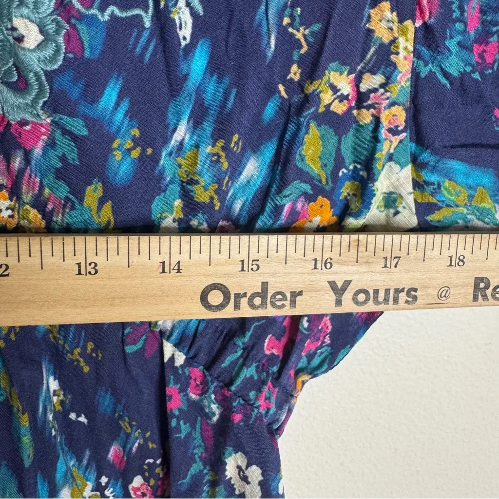 Sundance Kimono Style Dress Cover Up Boho Bohemian Embroidered pxs festival Blue - Image 9