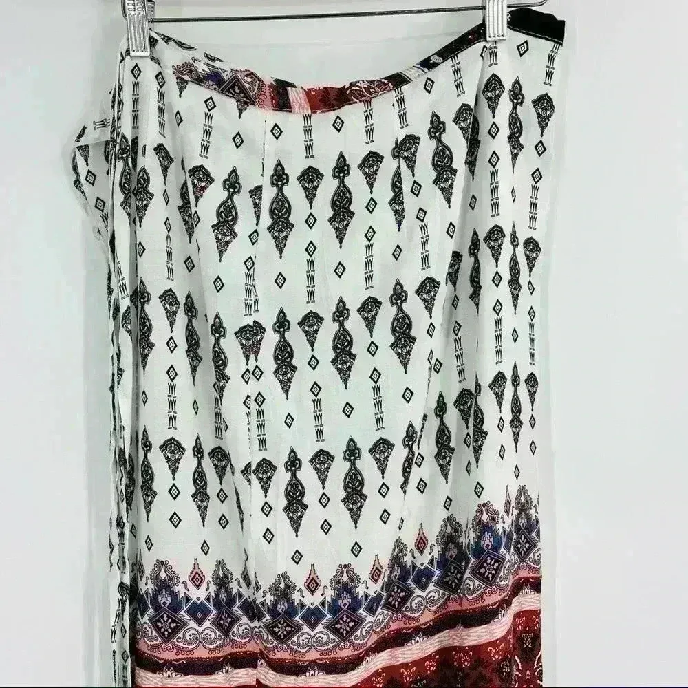 Cupshe Maxi White Printed Tie Waist Wrap‎ Size OS - Image 10