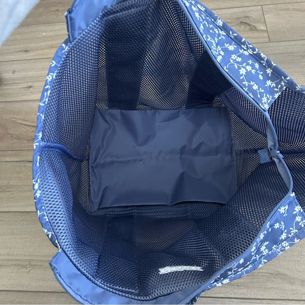 PINK by Victorias Secret Blue Floral Mesh Oversized Zip Top Tote Bag NWT - Image 10