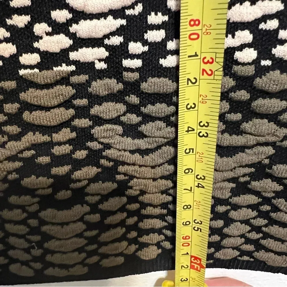 RONNY KOBO Knit Dress Bodycon Stretchy Black Cream Green Mini Tank Razor XS - Image 10