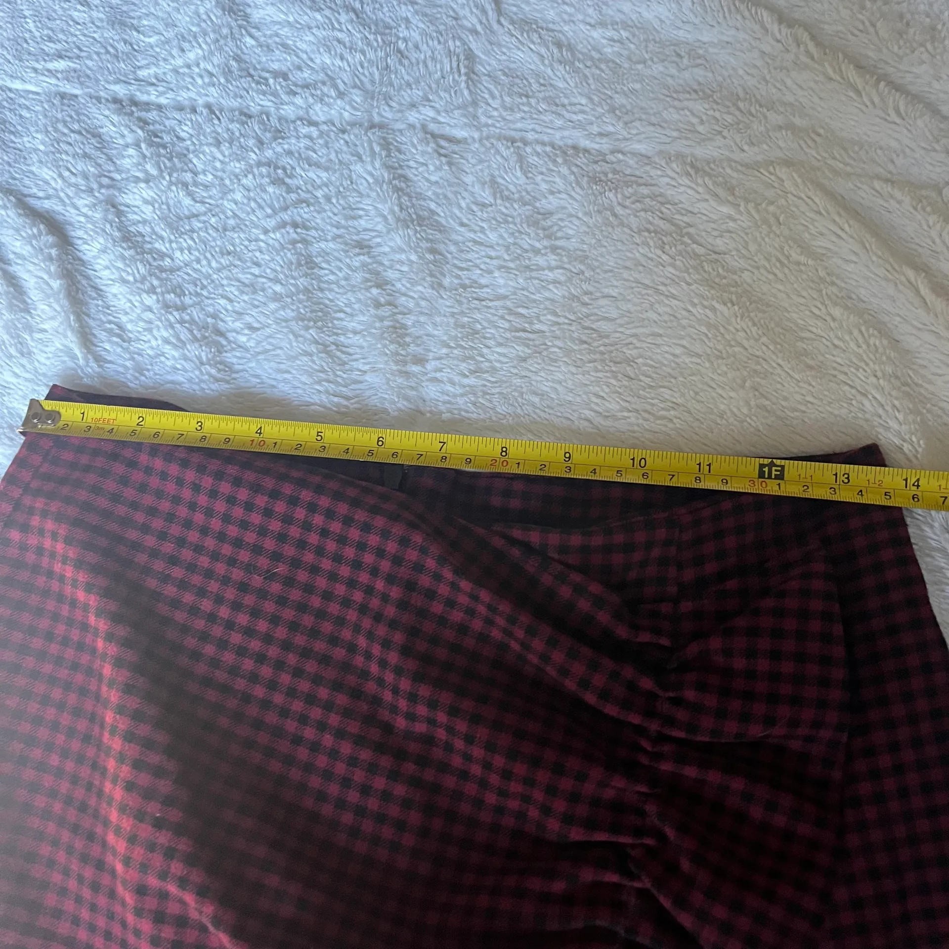 ZARA Red and Black Plaid Ruffled Wrap Mini Skort - Image 8