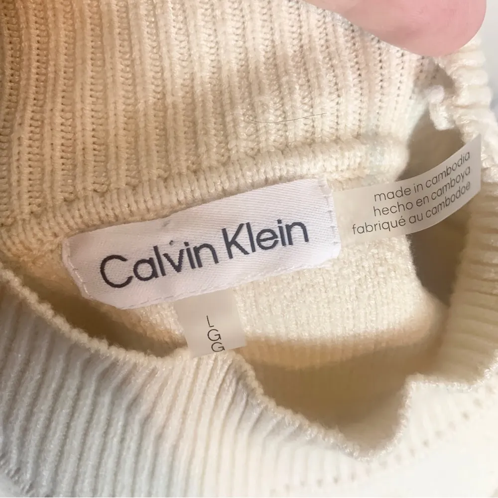 Calvin Klein Women's Heavy Turtleneck Jacquard Long Sleeve Ck Logo Sweater L - Image 8