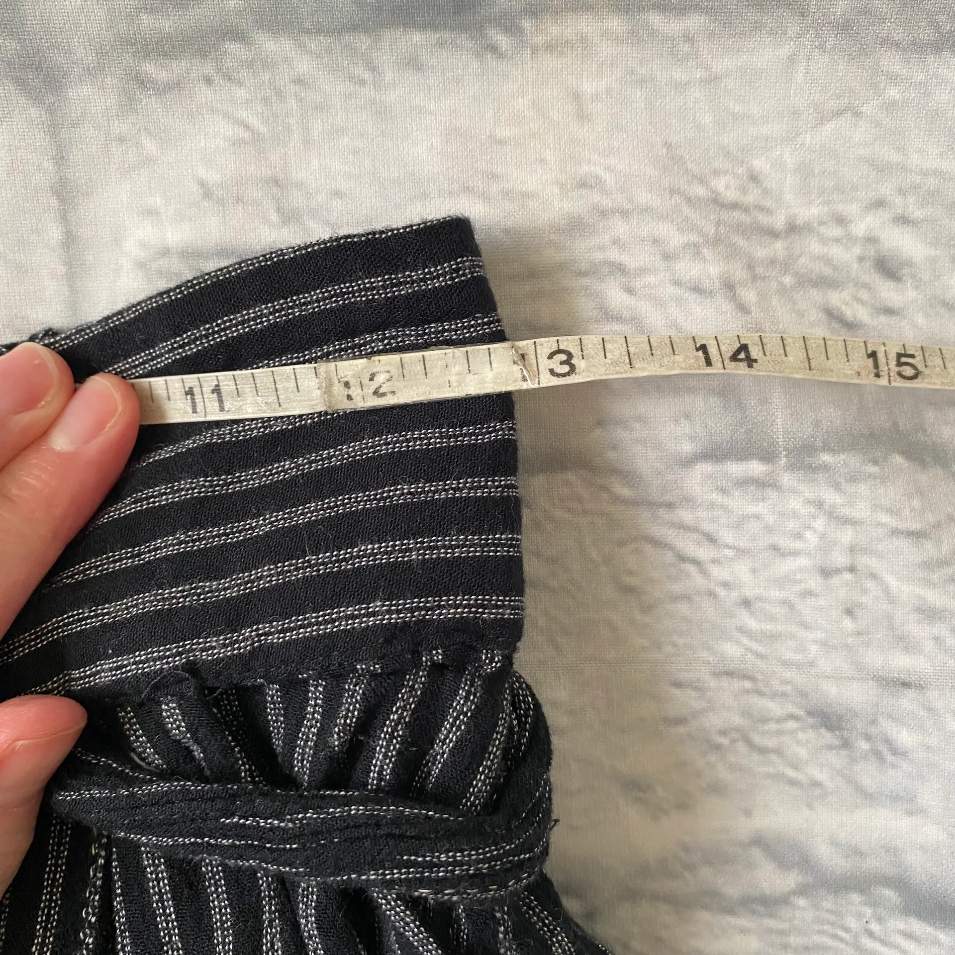 women S high waist stripe cuffed pants w/tie belt - Image 7