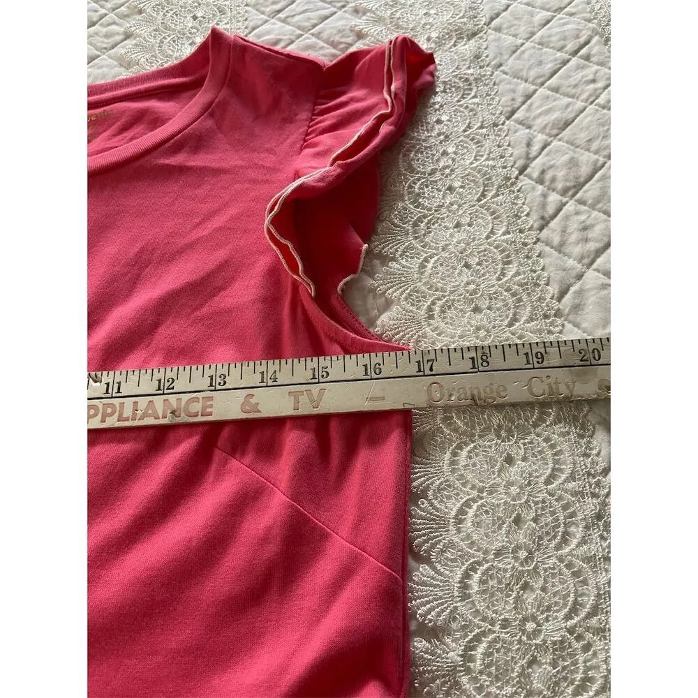 Kate Spade New York Deep Coral Pink Knit Short Trapeze Dress 2 Pocket Size Small - Image 11