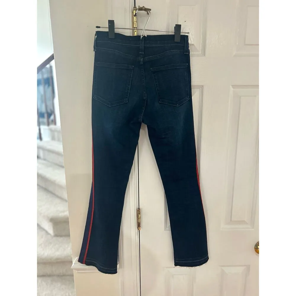 Veronica Beard Carolyn Cropped Raw Hem Boot Cut Dark wash Jean - Image 6