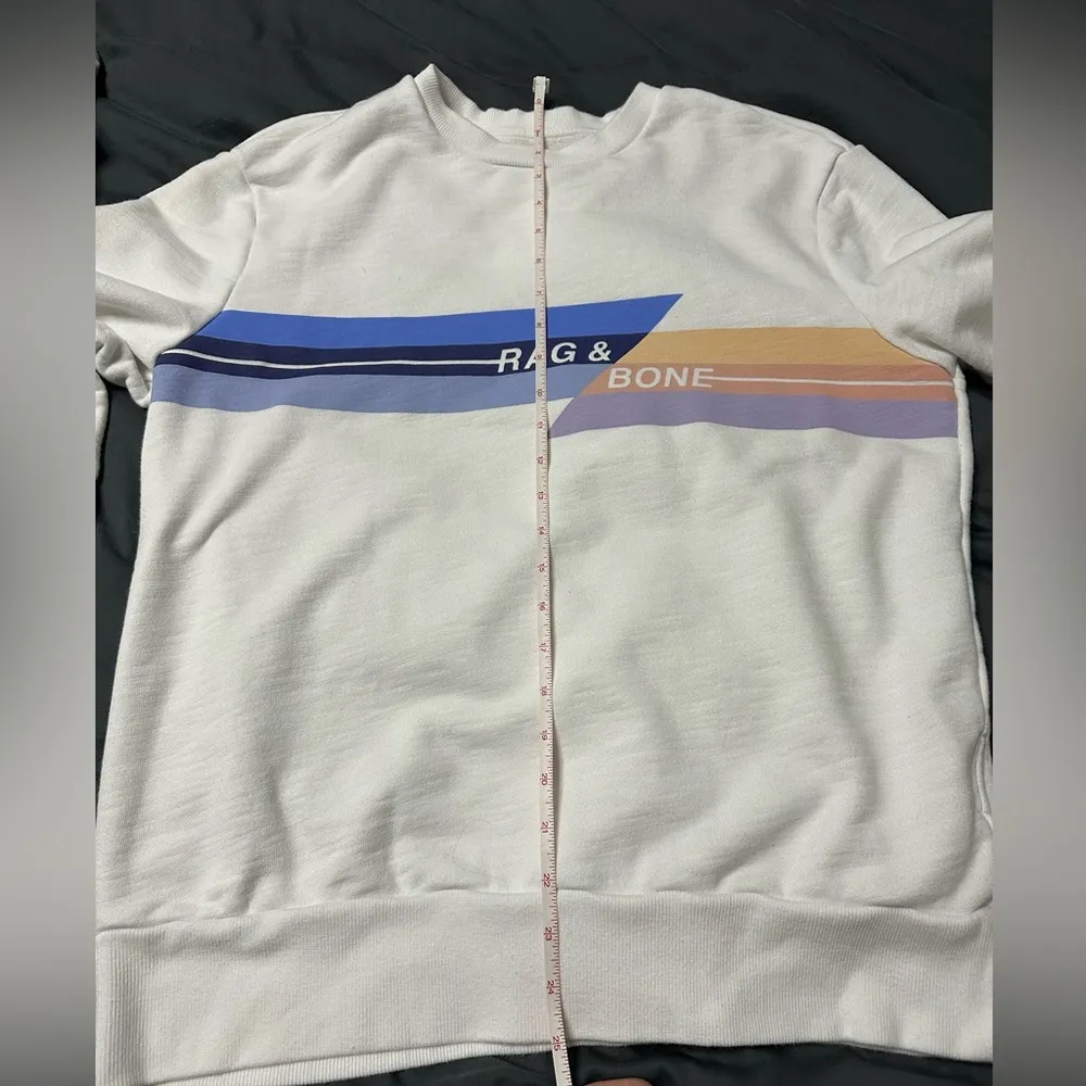 Rag & Bone White Glitch Crewneck Sweatshirt in Medium - Image 13