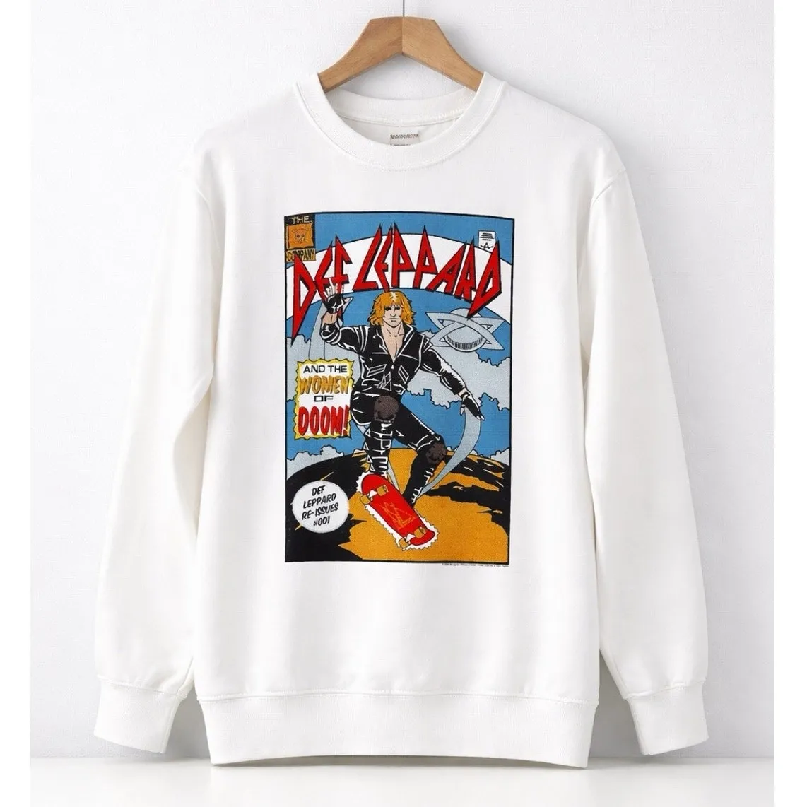 People of Leisure Def Leppard S Graphic Sweatshirt White Women - Image 3