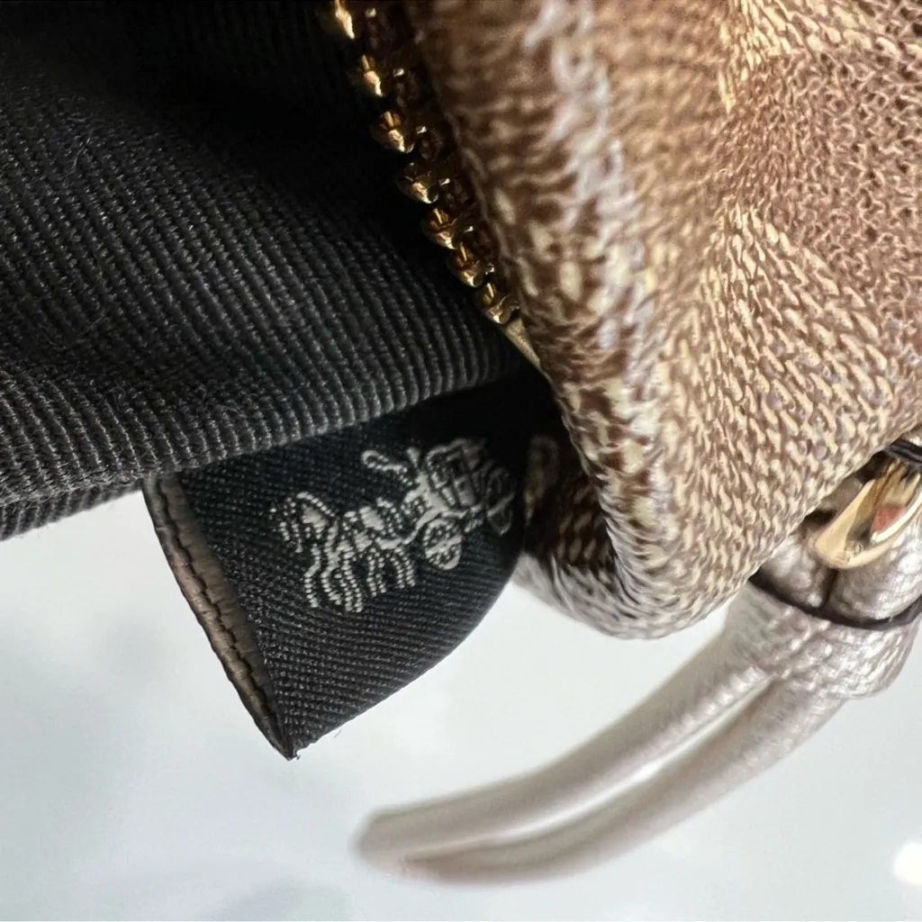 Coach Tan and Brown Signature Large Wristlet 
#G1723 F65748 - Image 12