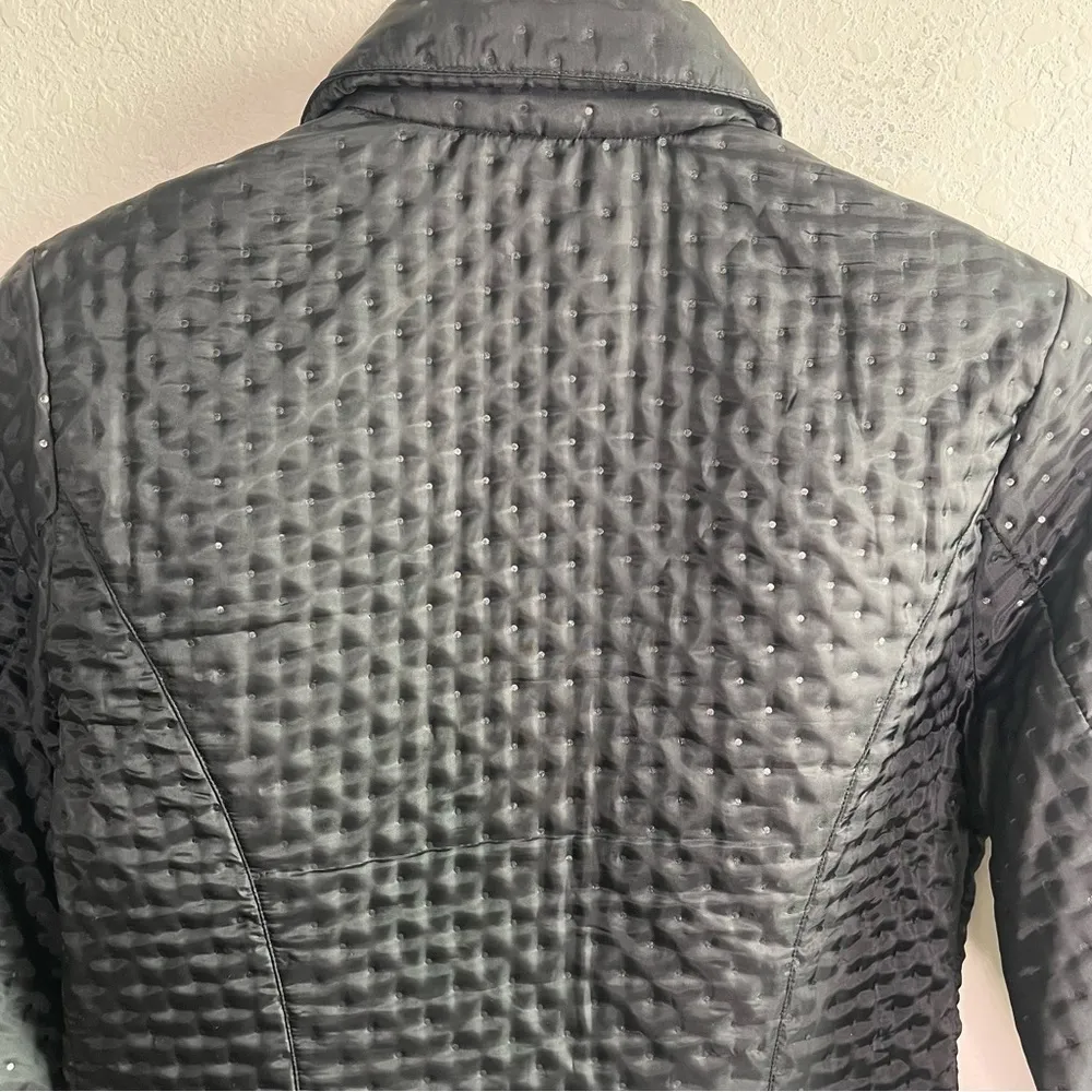 Anne Fontaine Womens Size 1 Jacket Felicia 2 Black Short Quilted Full Zip - Image 9