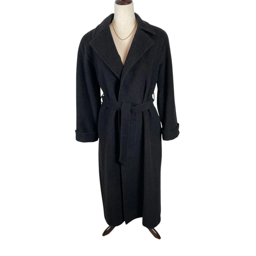 Ralph Lauren LRL Camel Hair Robe Style Wrap Coat Women’s 4 Black Old Money *Read - Image 3