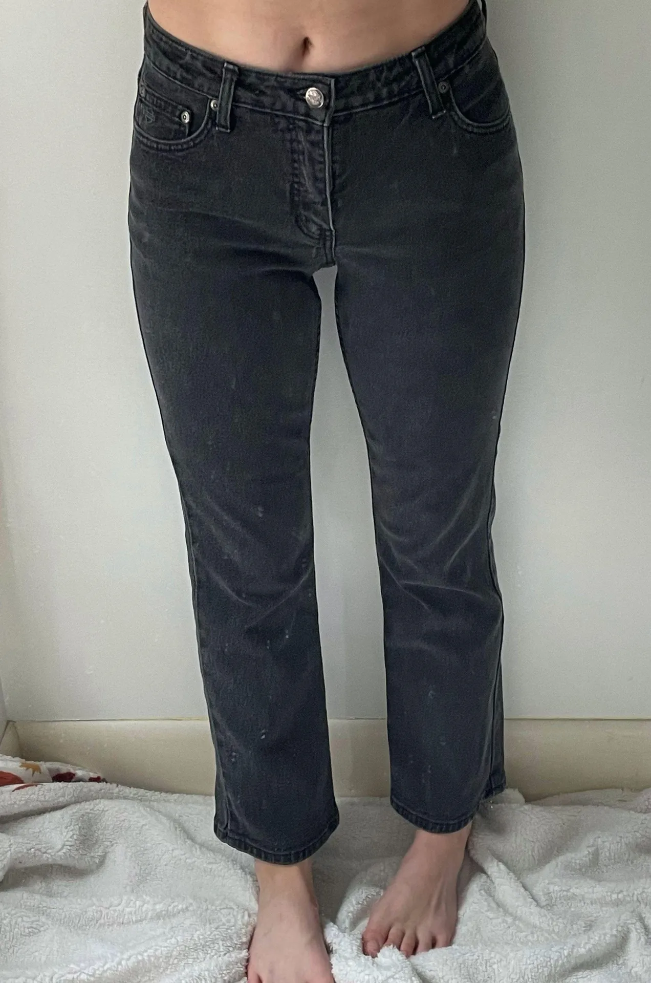 American Vintage Vintage Harley Davidson Gray/Black Low Rise Jeans - Image 2