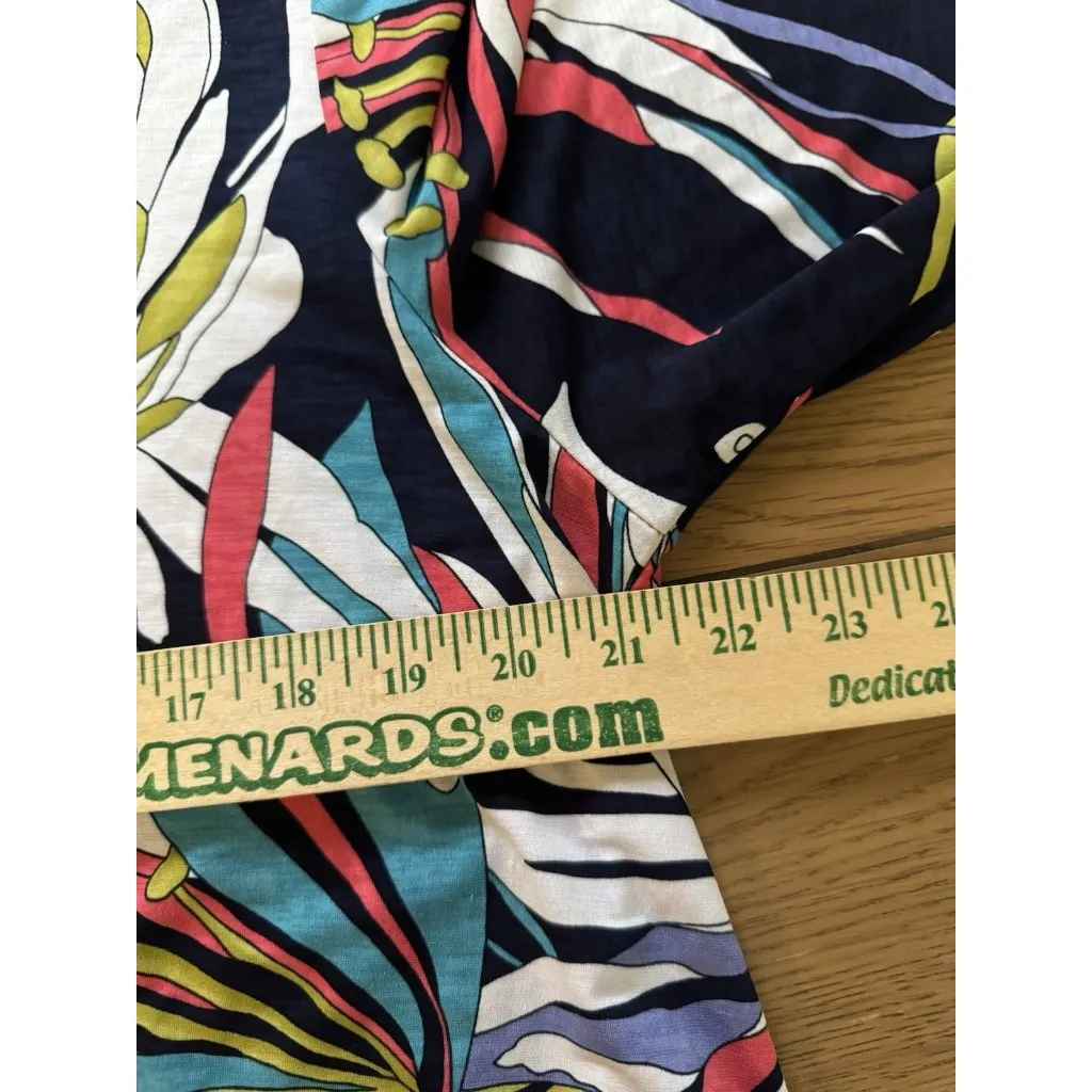 Clara Sun Woo Women Size XL Tunic Top Asymmetrical Floral‎ Stretch Artsy City - Image 5