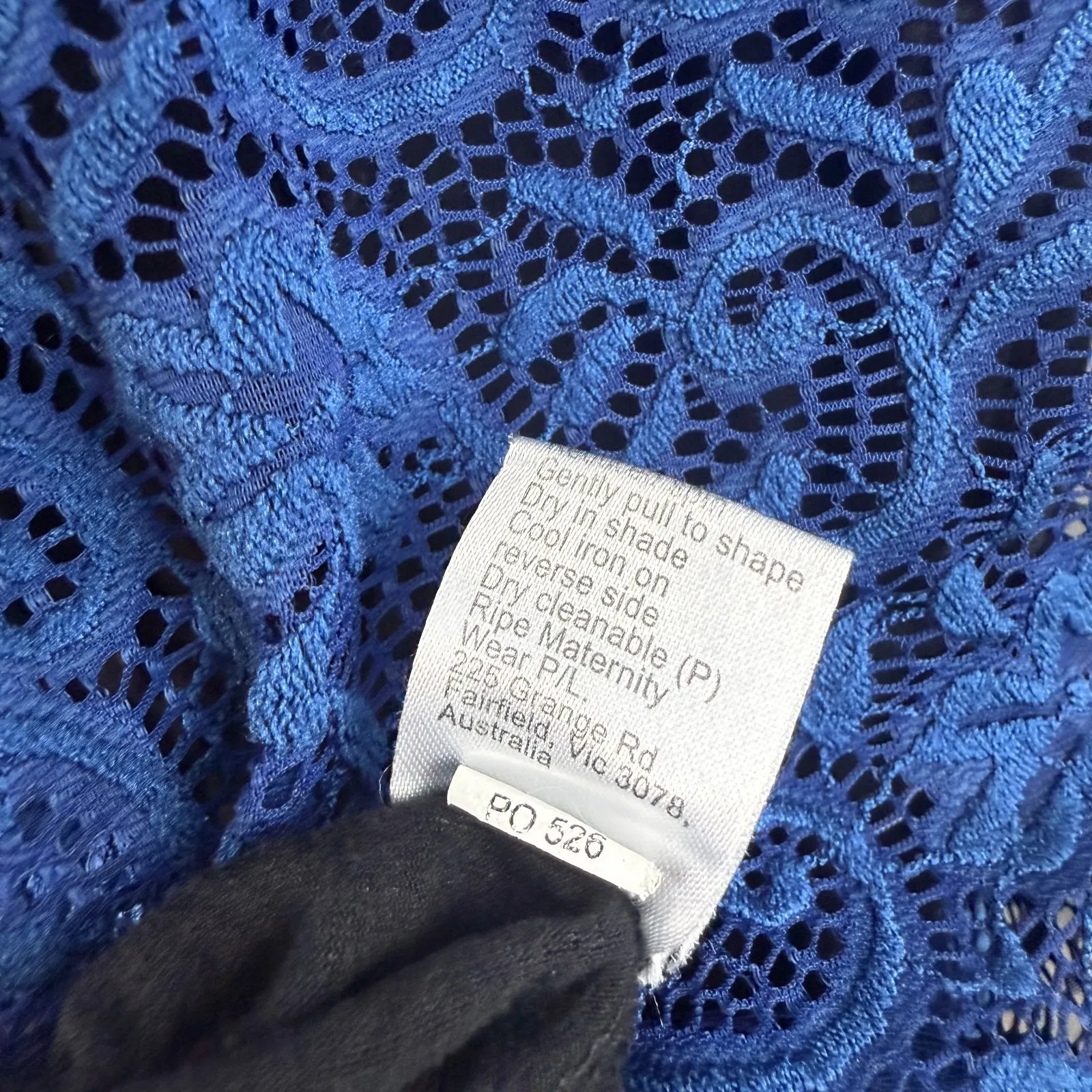 Ripe Cerulean Blue Black lined ruched super stretchy lace dress maternity XS Size undefined - Image 8