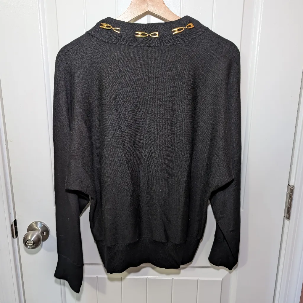 Jones New York Collection Women's Metal Embellished Angora/Silk Sweater Medium - Image 2