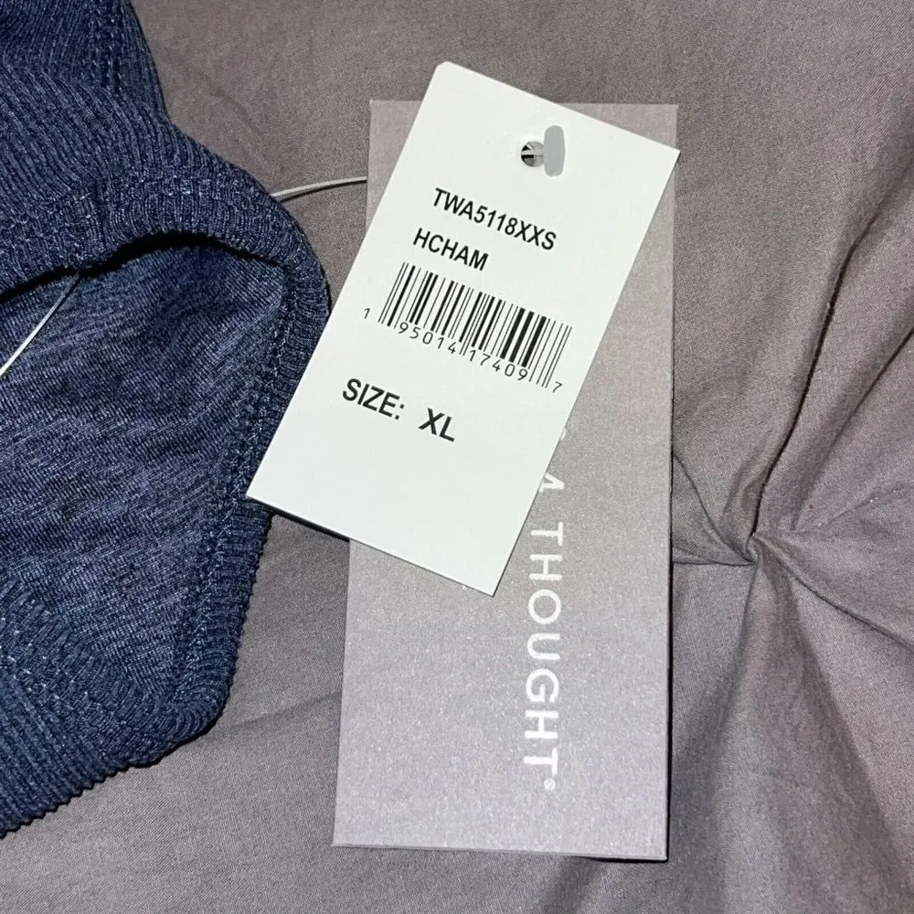 THREADS 4 THOUGHT KENSI RIB SPORTS BRA NAVY‎ BLUE RACERBACK WOMEN XL SHELF BRA - Image 4