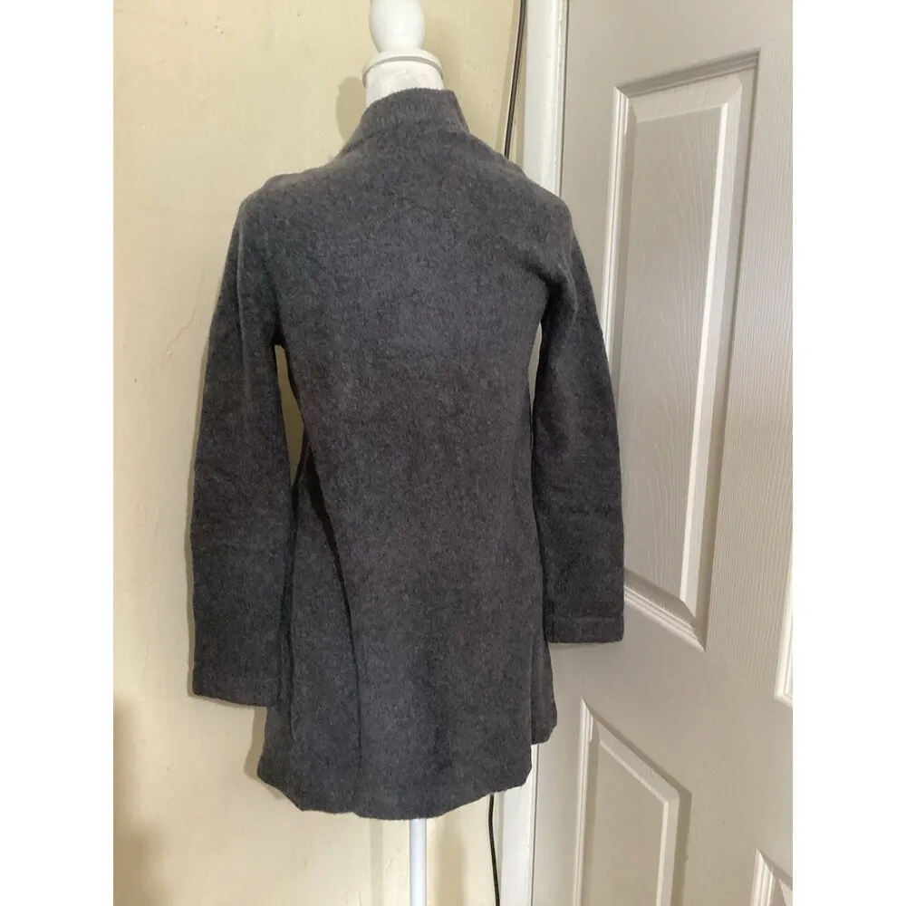 J. Crew Factory NWOT Gray Long Open Cardigan Sweater in Extra Soft Yarn XXS - Image 4