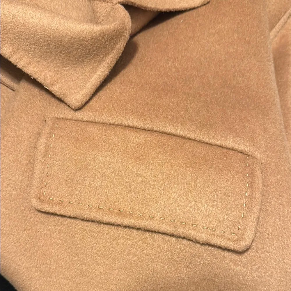 BCBG Tan Double-Breasted Cape Coat - Image 10