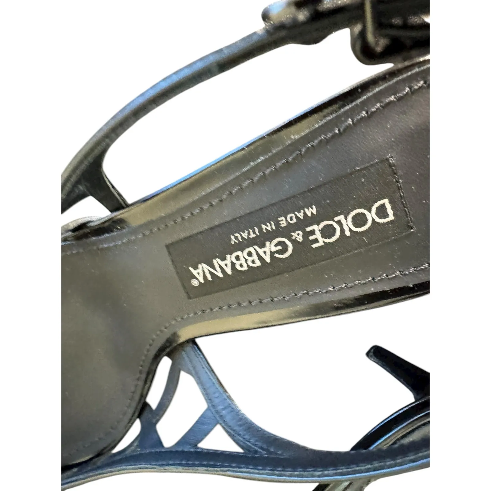 Dolce & Gabbana NIB Lollo 60mm Patent Leather Pumps in Black Size 39.5 - Image 9