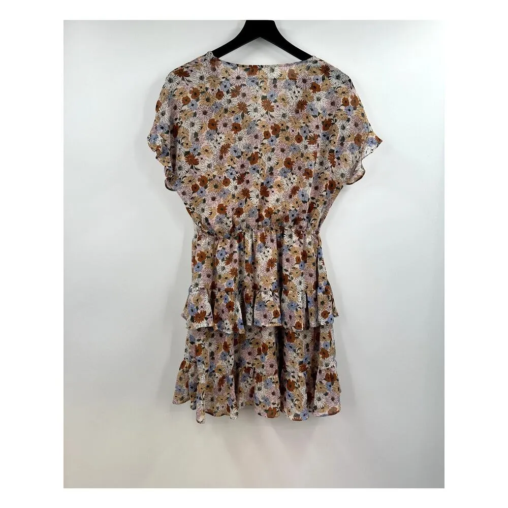 ASTR The Label Floral Tiered Ruffle Mini Dress Size Medium - Image 7