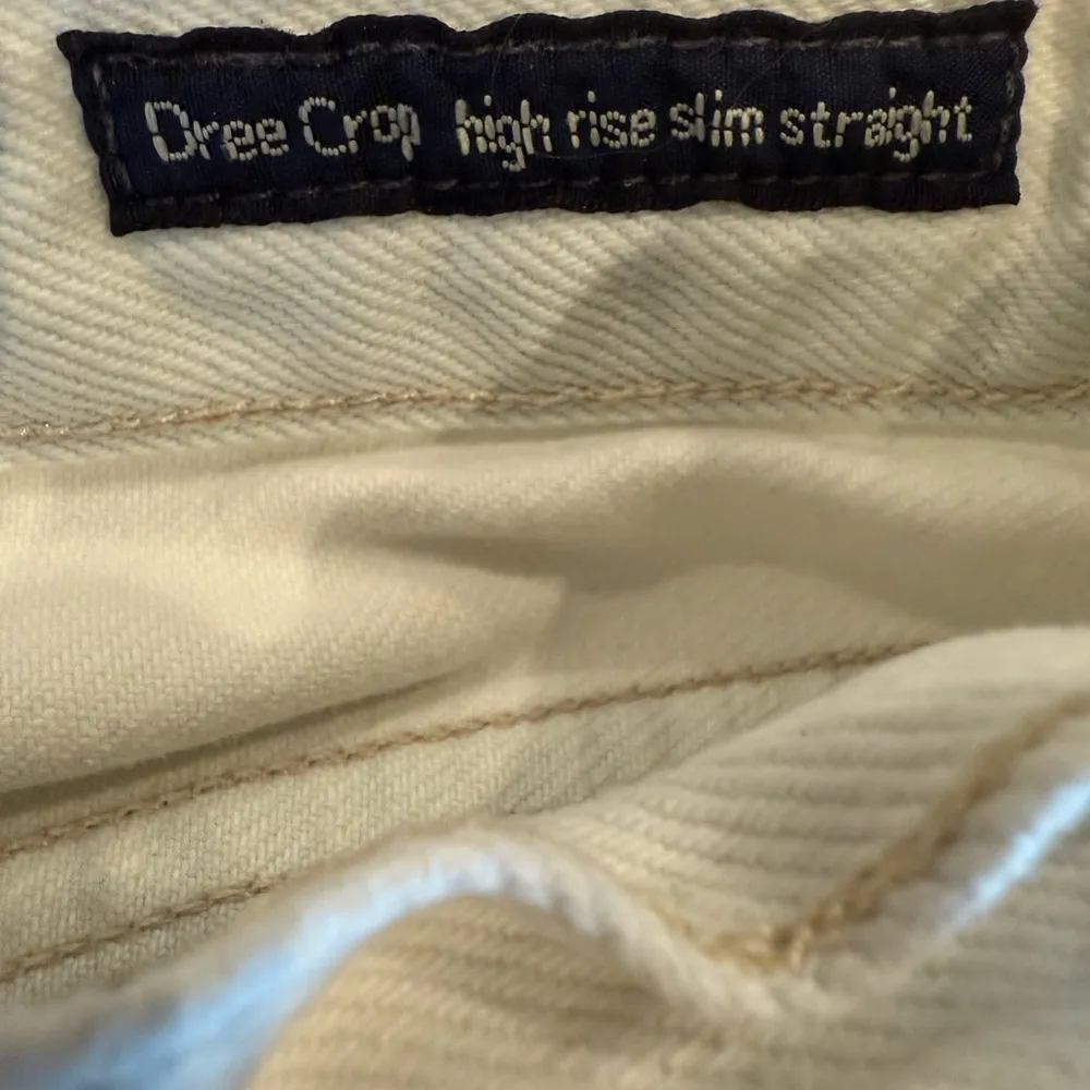 Citizens of Humanity COH Dree Crop High Rise Slim Straight Jeans Off White 26 - Image 10