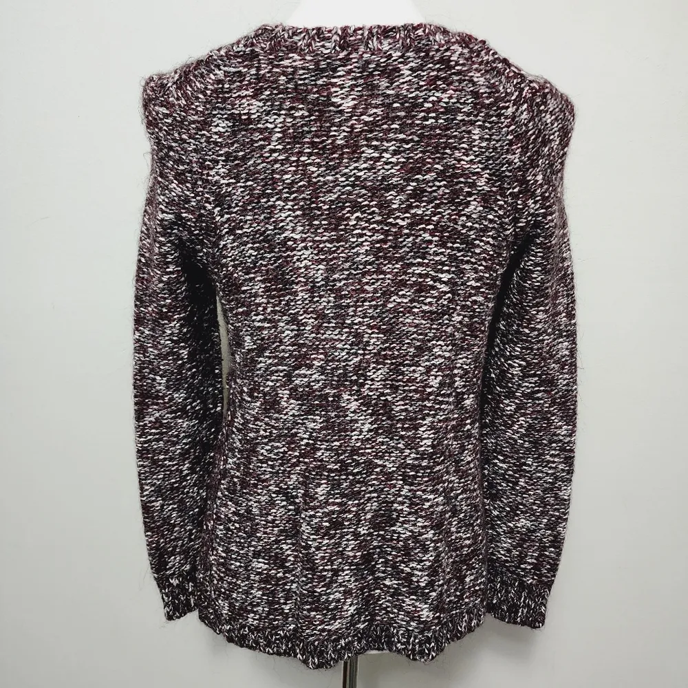 Madewell Firelight Wine Marled Cable Knit Alpaca Blend Sweater Size Small - Image 7
