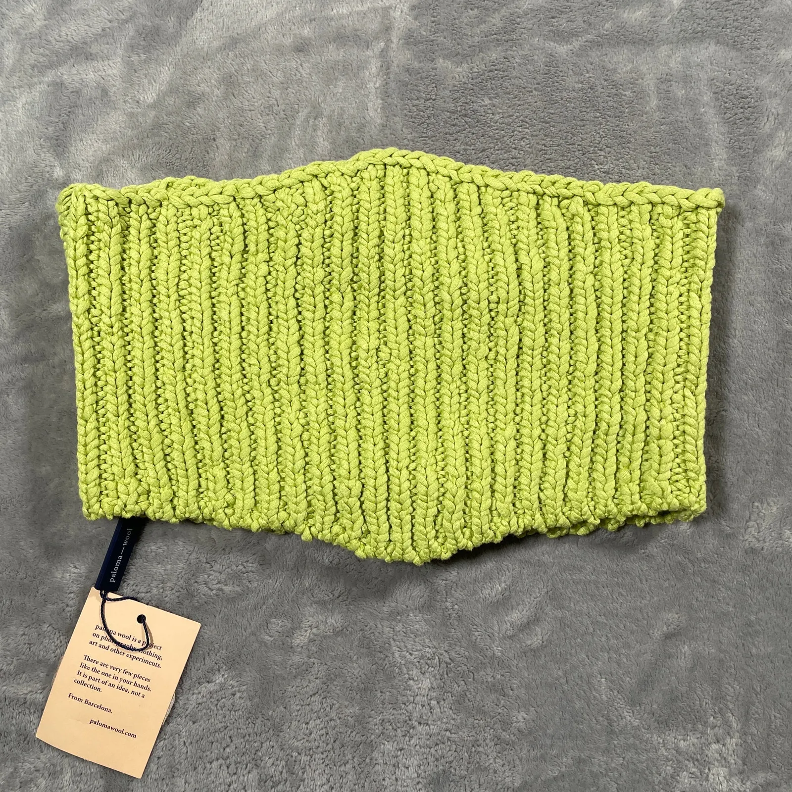 Paloma Wool Levete Top L/XL Green Knit Bandeau Lace Up Boho Festival New Size L - Image 2