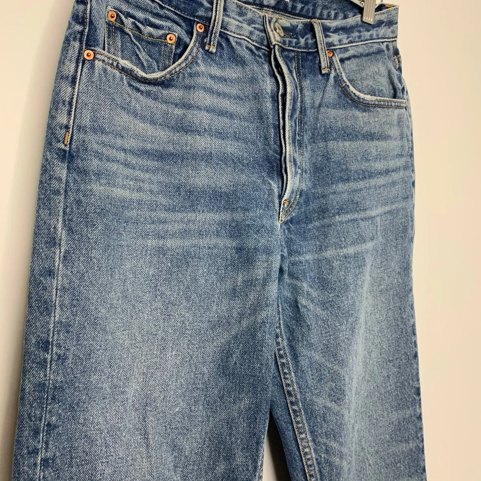 GRLFRND Revolve Helena High Rise Bittersweet Straight Leg Denim Dark Wash Jeans - Image 5